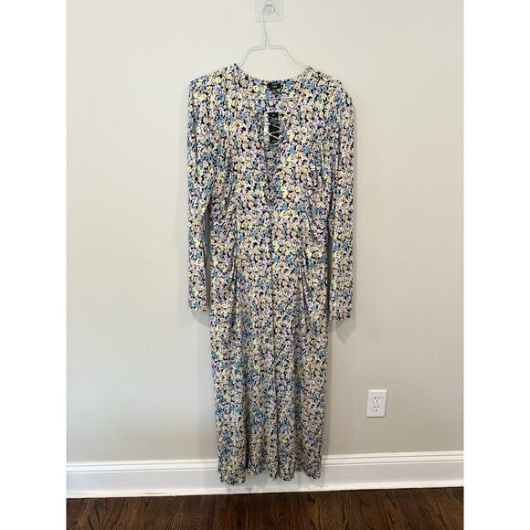 AFRM London Floral Print Long Sleeve Dress In Multi Color 3XL NWT Peep Hole 1982 - Picture 4 of 12